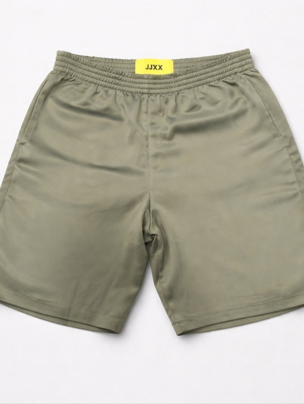 JJXX Satin Shorts | Olive Green | Elastic Waist | Size M | Casual Lounge Chic